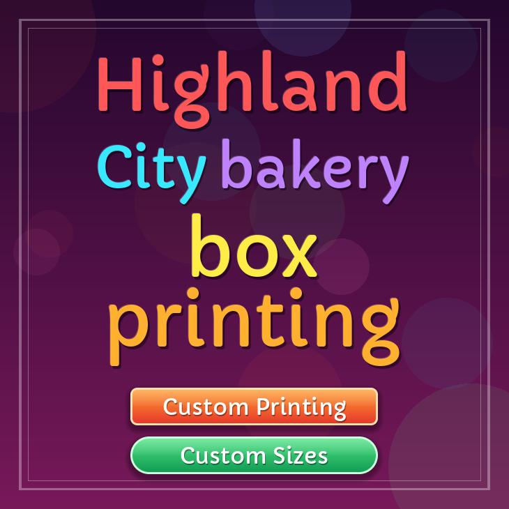 Highland City bakery box printing