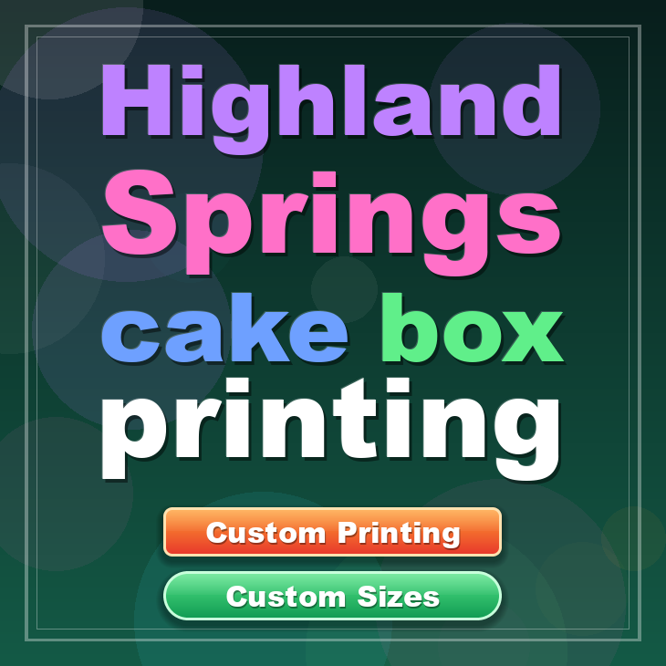 Highland Springs cake box printing