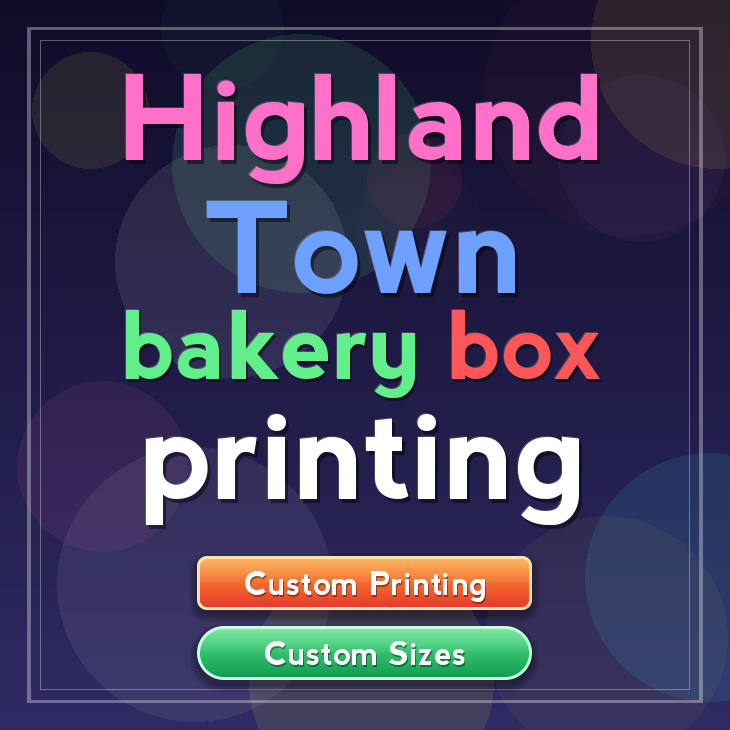 Highland Town bakery box printing