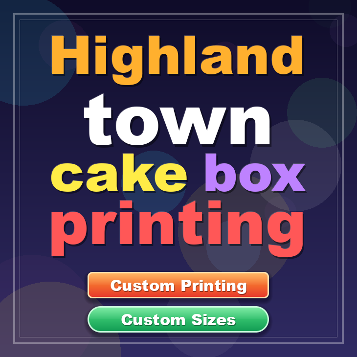 Highland Town cake box printing