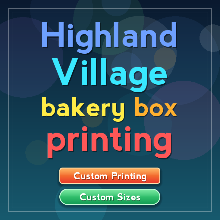 Highland Village bakery box printing