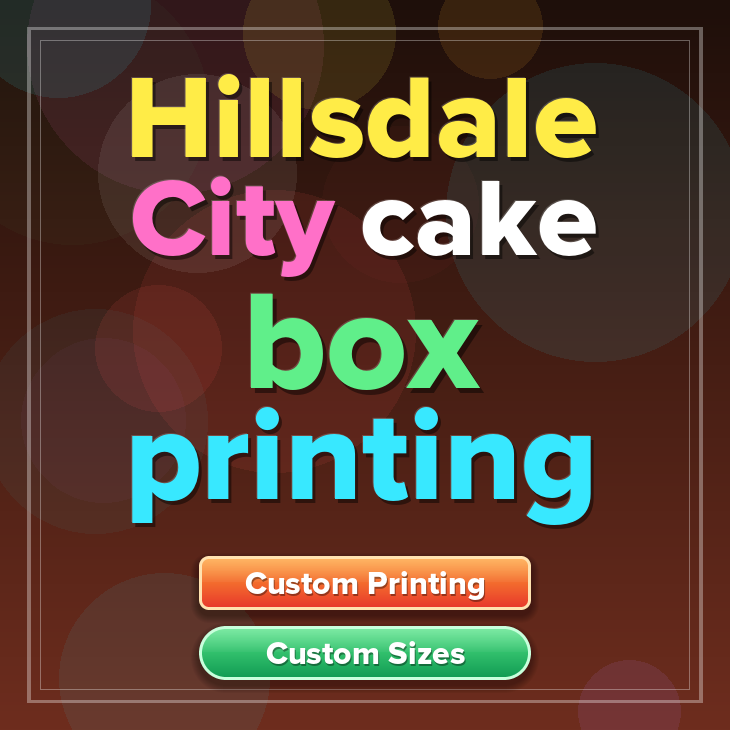 Hillsdale City cake box printing