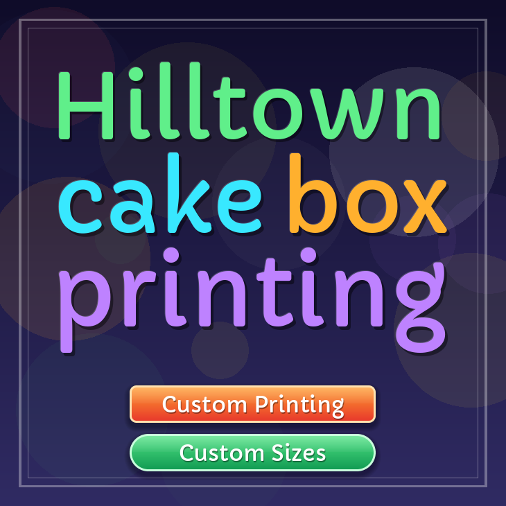 Hilltown cake box printing