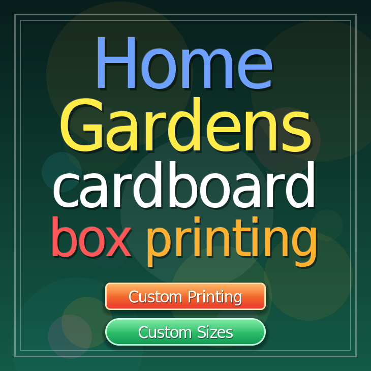 Home Gardens cardboard box printing