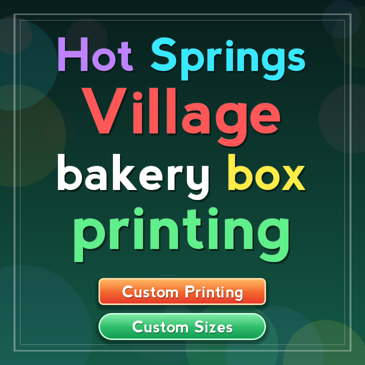 Hot Springs Village bakery box printing