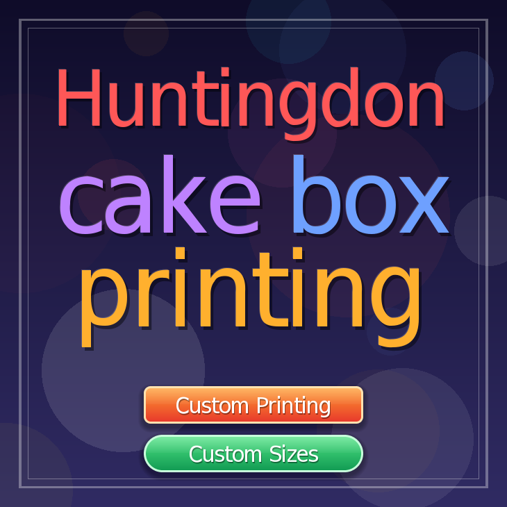 Huntingdon cake box printing