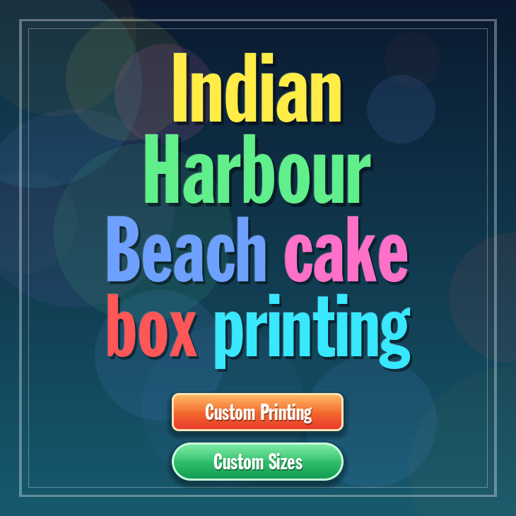 Indian Harbour Beach cake box printing
