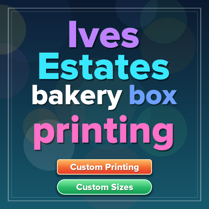 Ives Estates bakery box printing