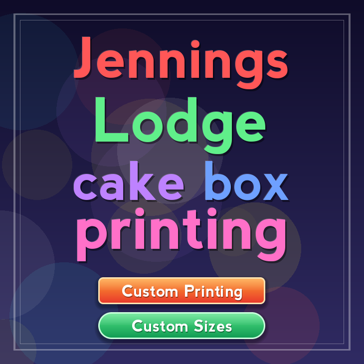 Jennings Lodge cake box printing