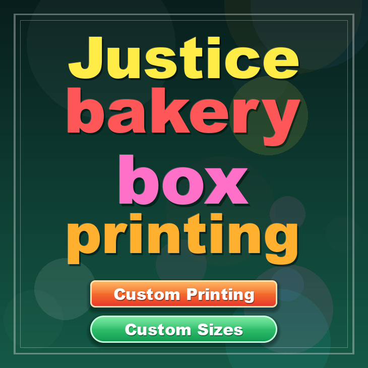 Justice bakery box printing