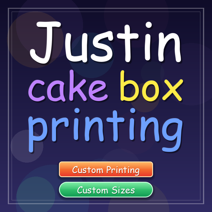 Justin cake box printing