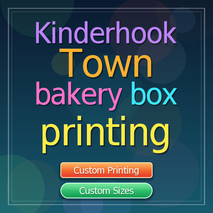 Kinderhook Town bakery box printing