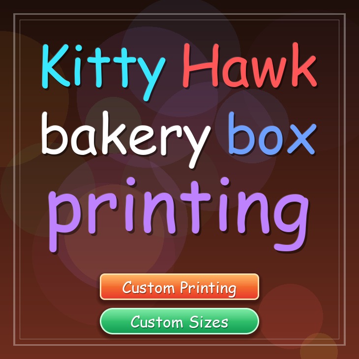 Kitty Hawk bakery box printing