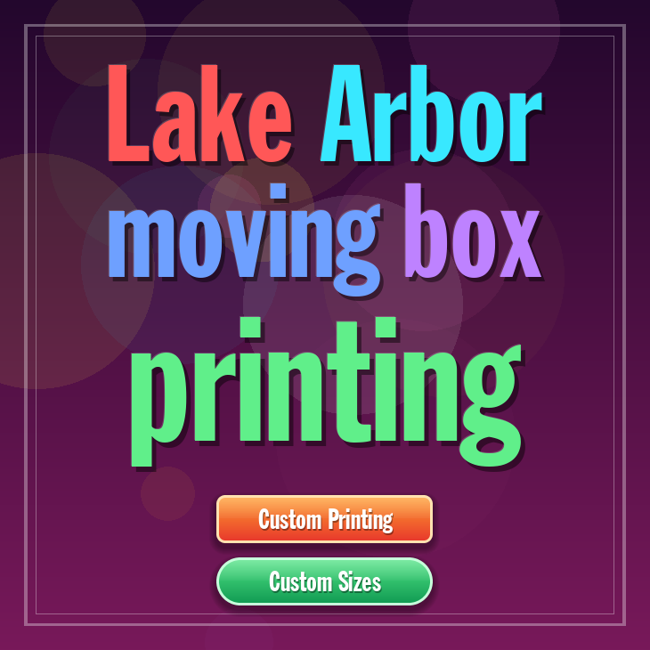 Lake Arbor moving box printing