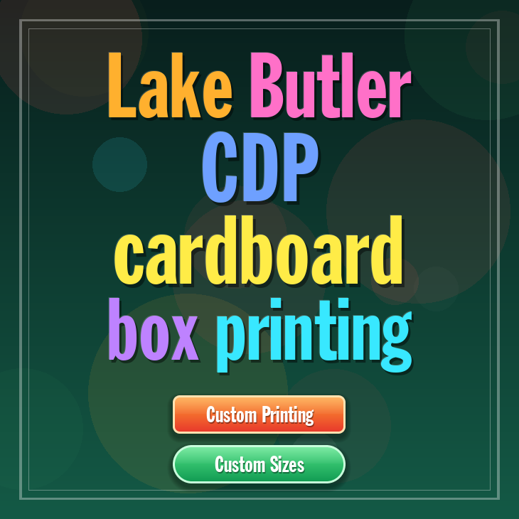 Lake Butler CDP cardboard box printing
