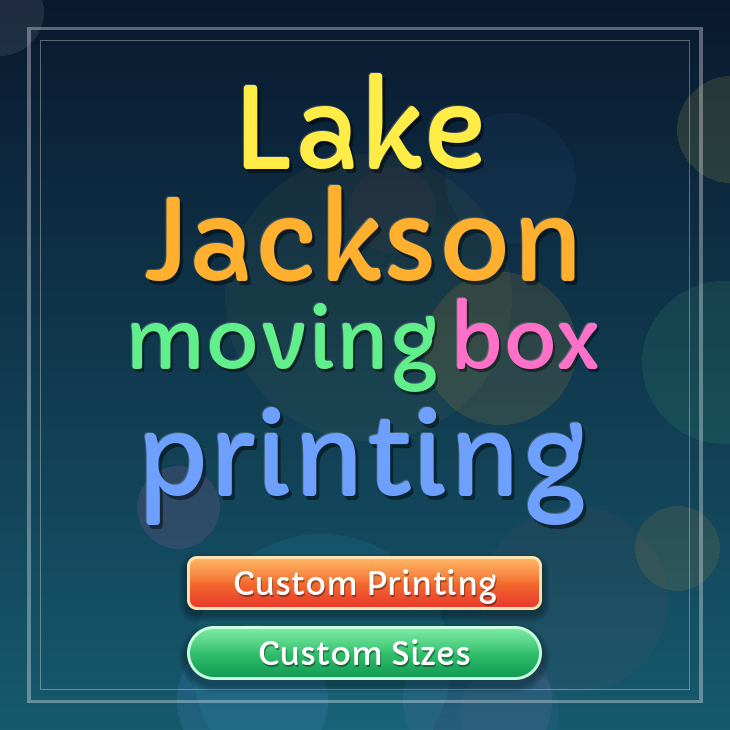 Lake Jackson moving box printing