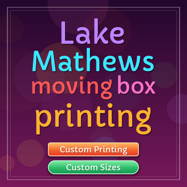 Lake Mathews moving box printing