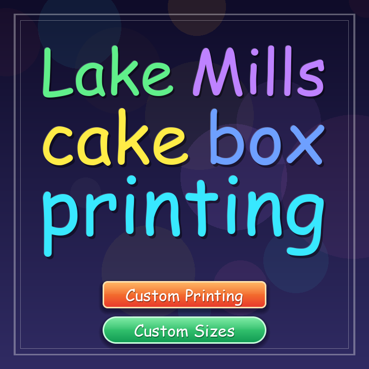 Lake Mills cake box printing