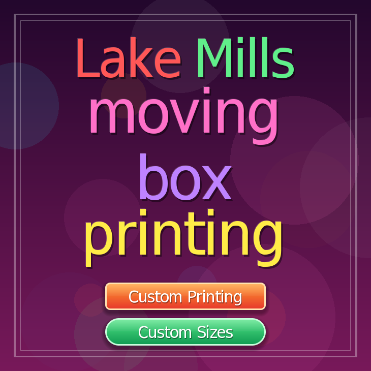 Lake Mills moving box printing
