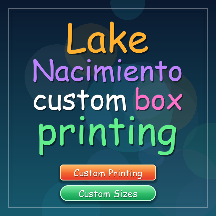 Lake Nacimiento custom box printing