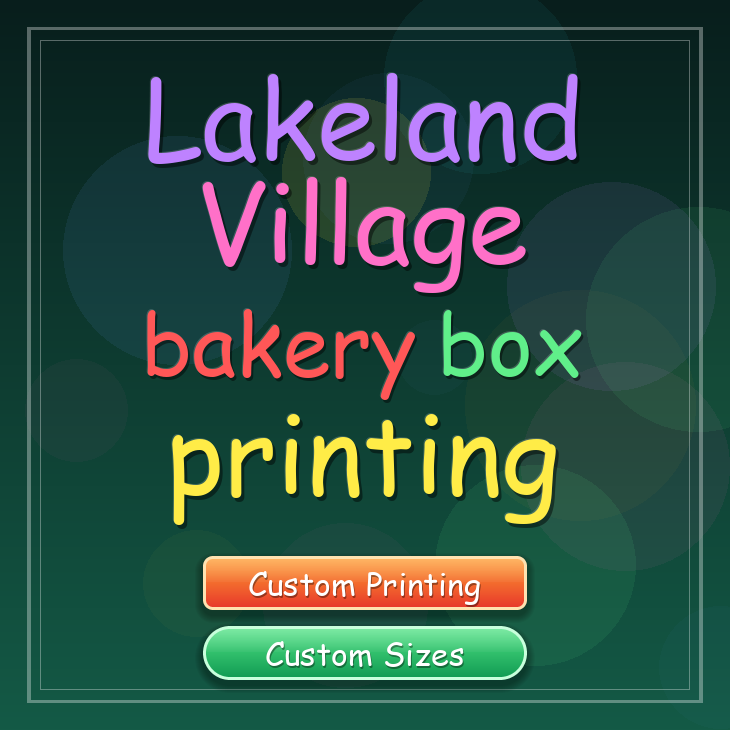 Lakeland Village bakery box printing