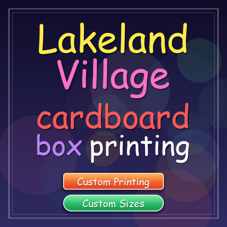 Lakeland Village cardboard box printing