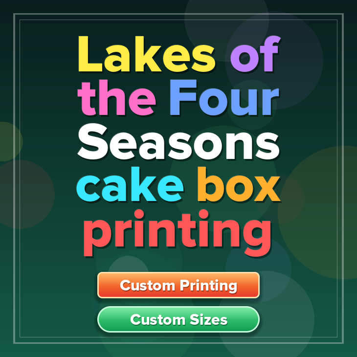 Lakes Of The Four Seasons cake box printing