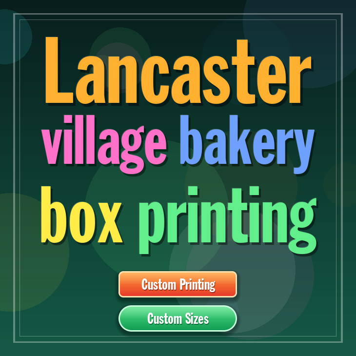 Lancaster Village bakery box printing