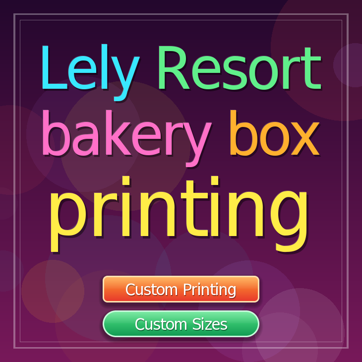 Lely Resort bakery box printing