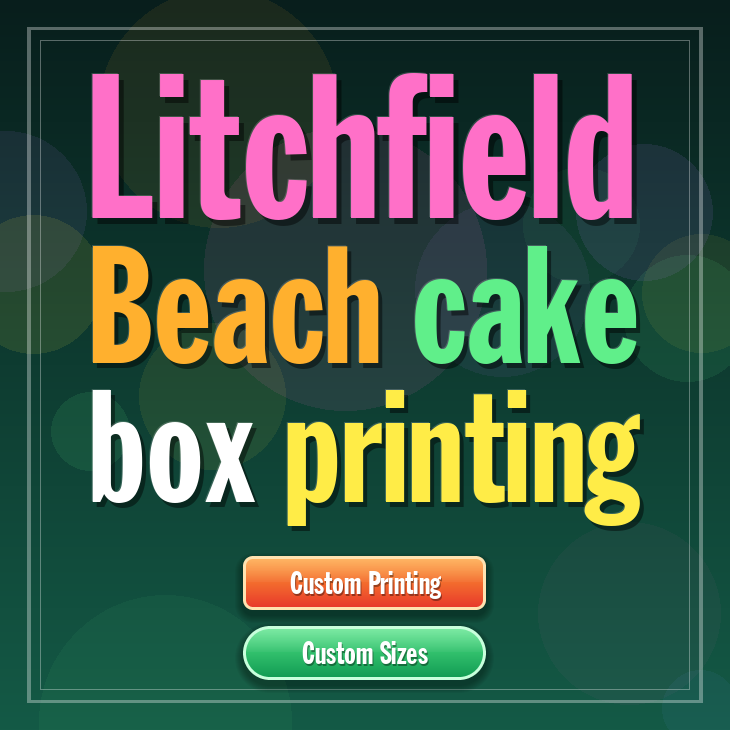 Litchfield Beach cake box printing
