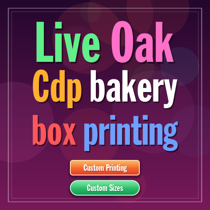 Live Oak Cdp bakery box printing