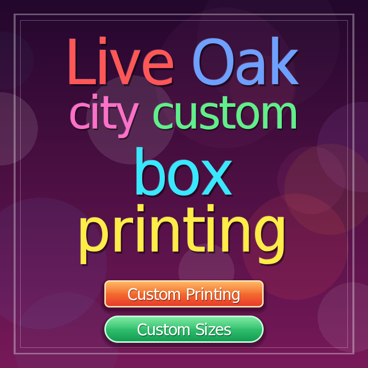 Live Oak city custom box printing