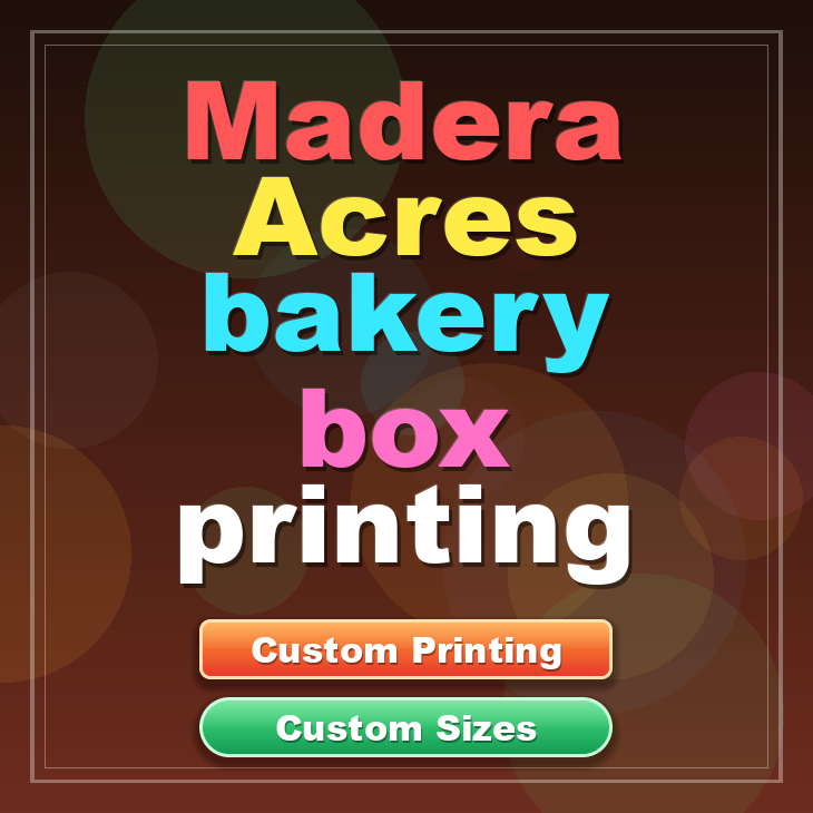 Madera Acres bakery box printing