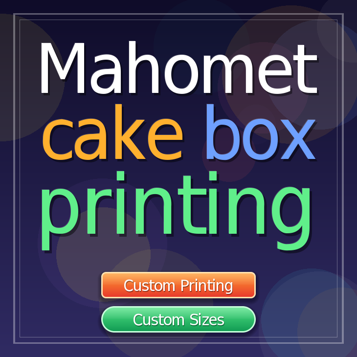 Mahomet cake box printing