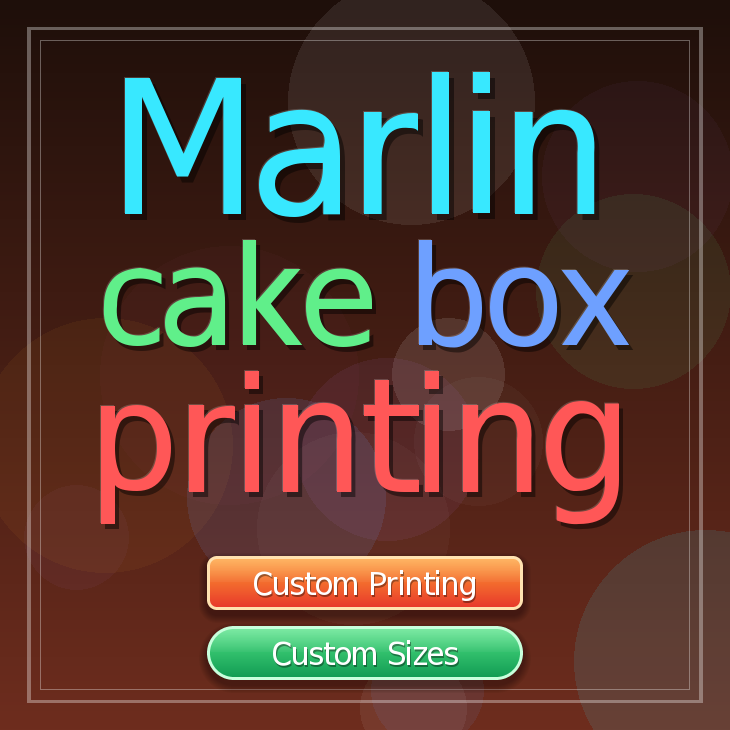 Marlin cake box printing