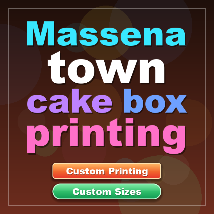 Massena Town cake box printing