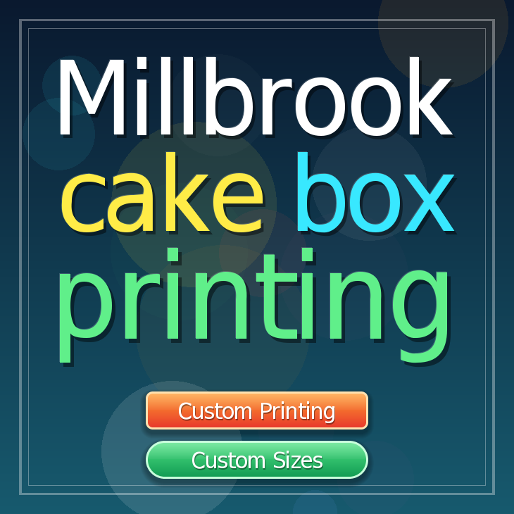 Millbrook cake box printing