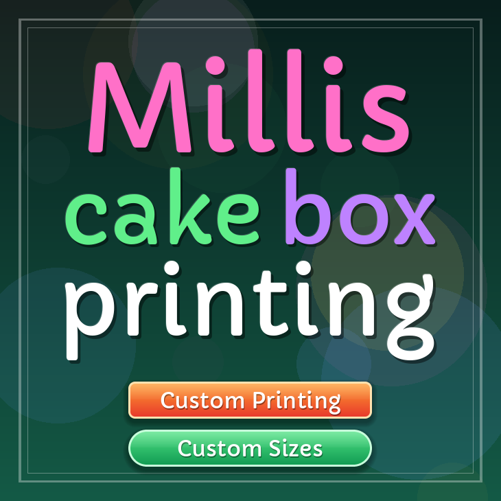 Millis cake box printing
