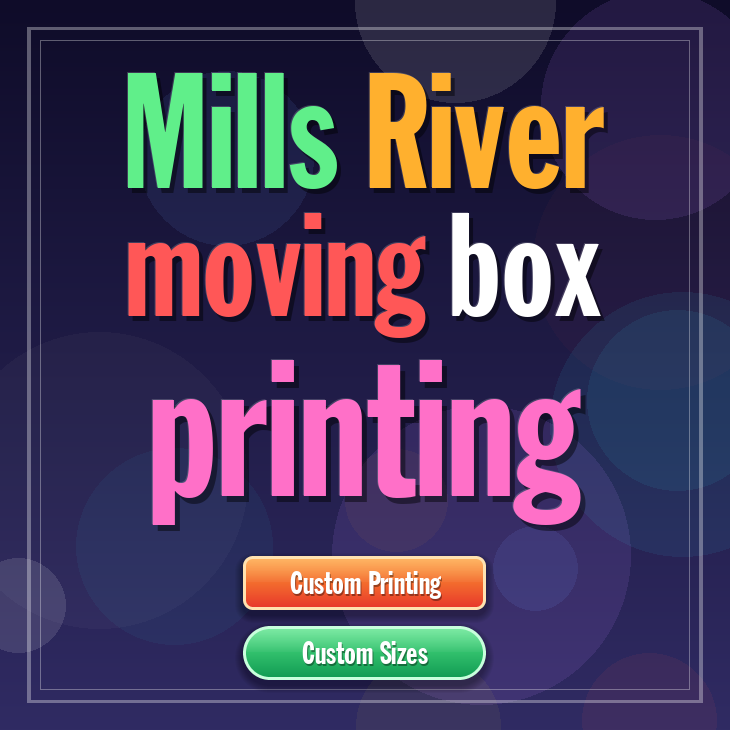 Mills River moving box printing