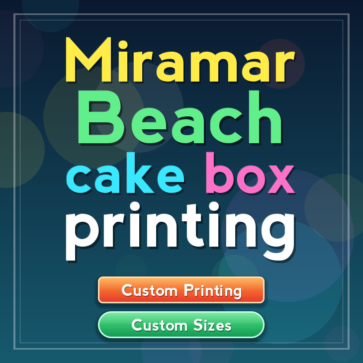 Miramar Beach cake box printing