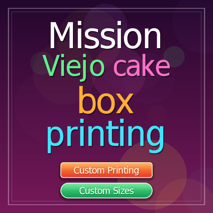 Mission Viejo cake box printing