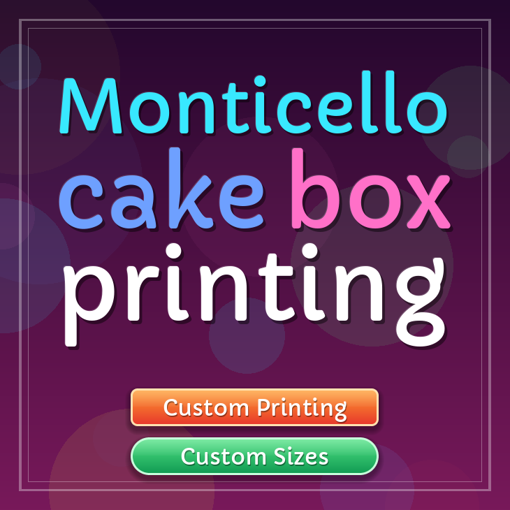 Monticello cake box printing