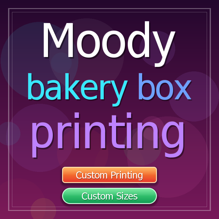 Moody bakery box printing