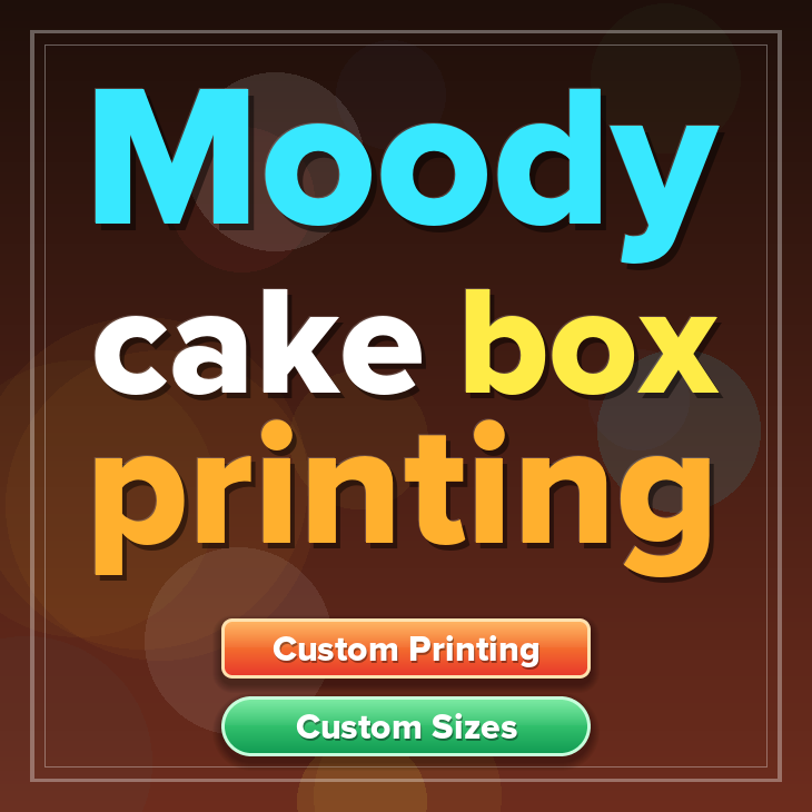 Moody cake box printing