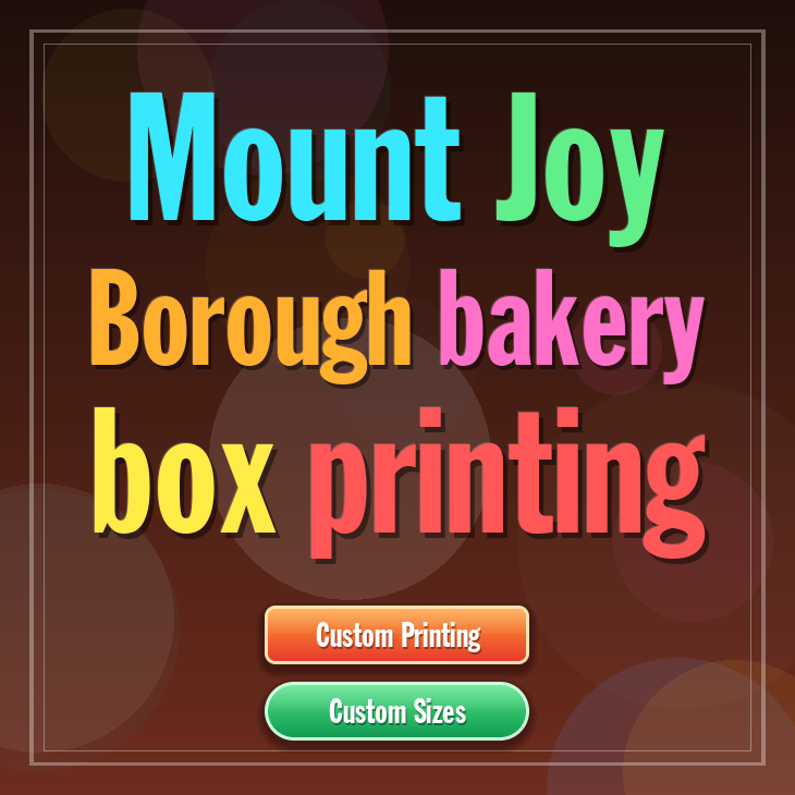 Mount Joy Borough bakery box printing