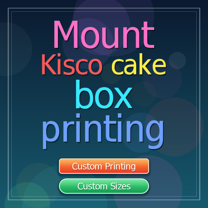 Mount Kisco cake box printing