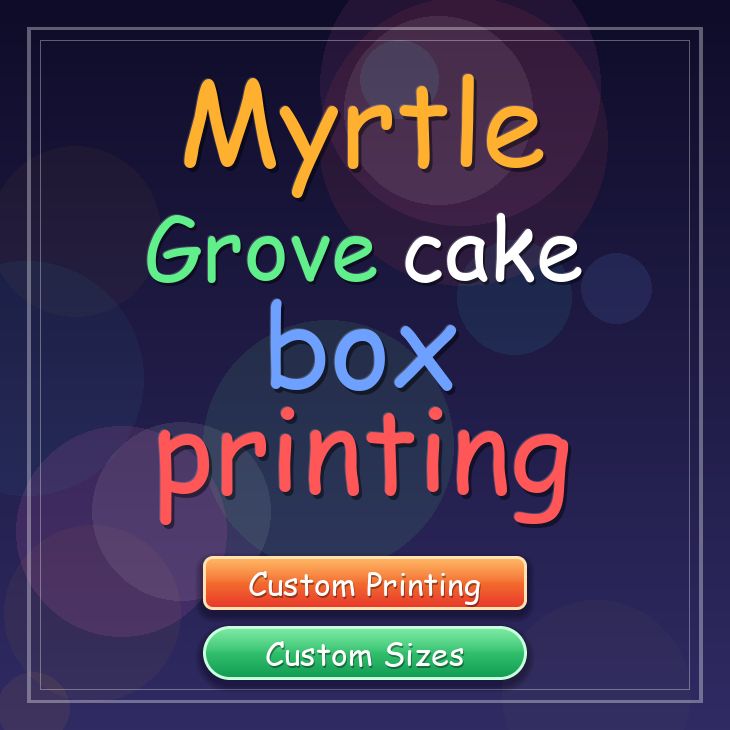 Myrtle Grove cake box printing