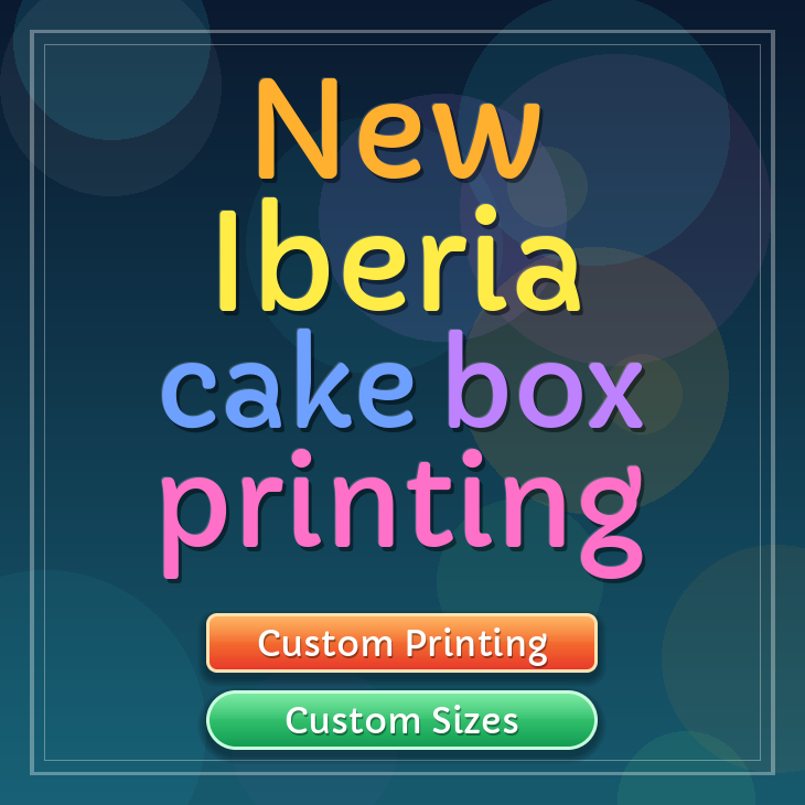 New Iberia cake box printing