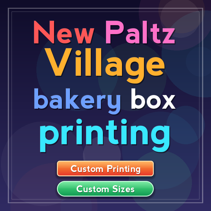New Paltz Village bakery box printing