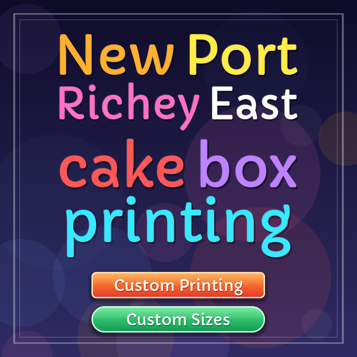 New Port Richey East cake box printing